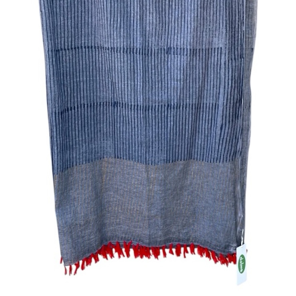 Dolma Blue, Gray & Gold Tassel Scarf – NEW with Tags - Picture 4 of 10